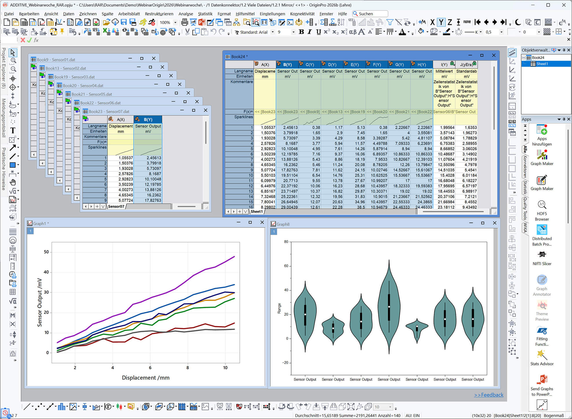 Life-Science-Bedienoberflächenmodus in OriginPro 2026b