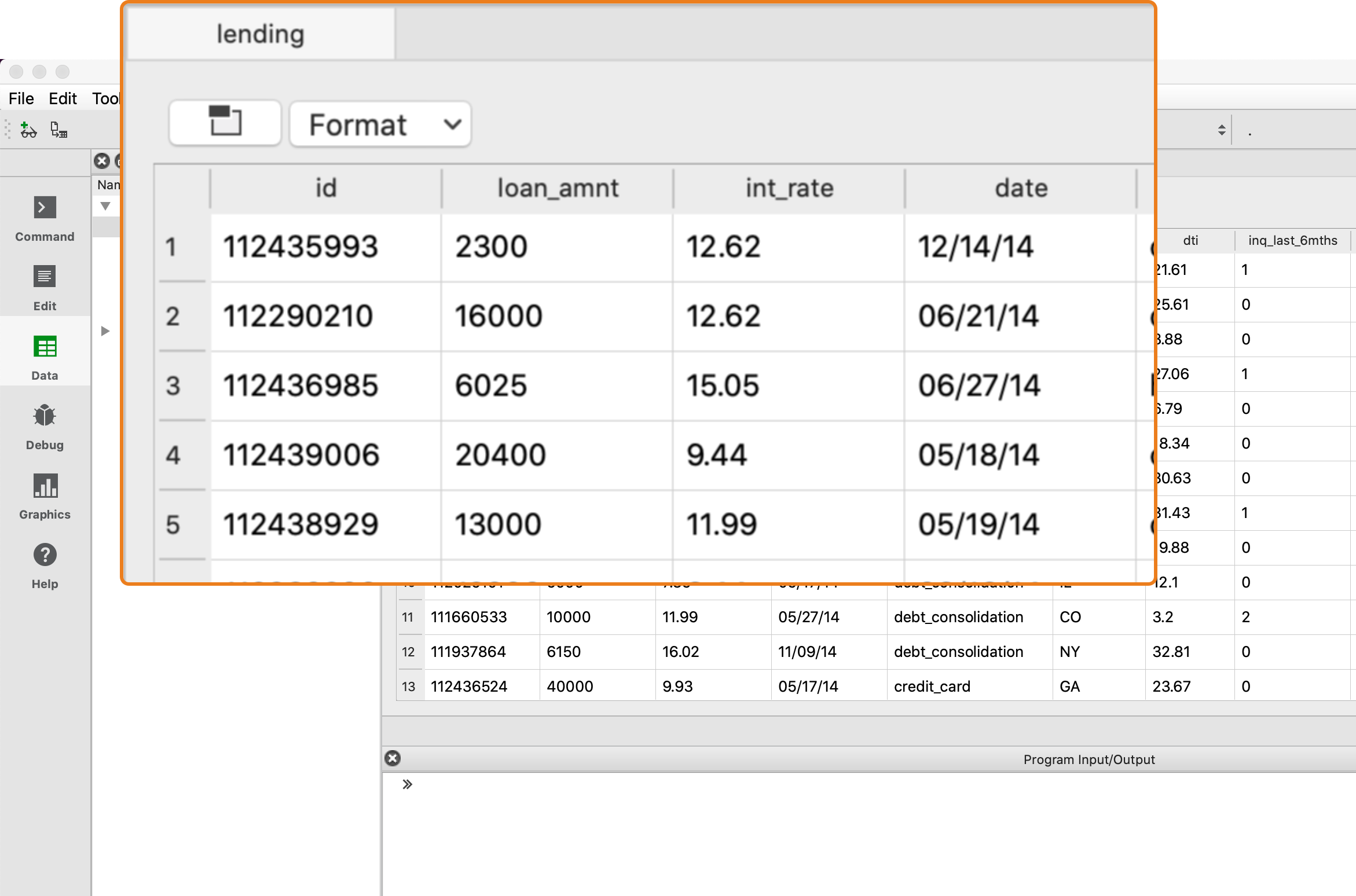 Close-Up of new Dataframes in GAUSS 21