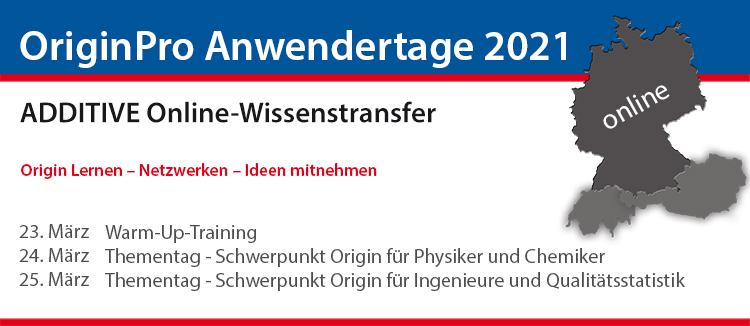 ADDITIVE Online-Wissenstransfer: OriginPro Anwendertage 2021