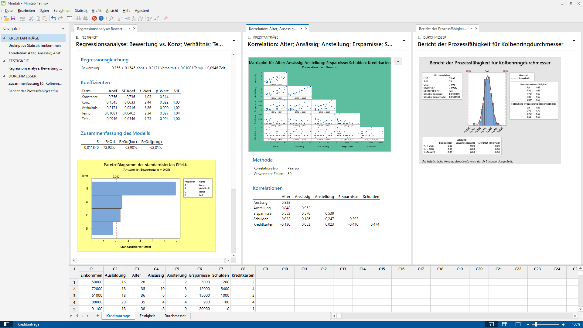 Minitab 19: Simplified, logically structured workspace