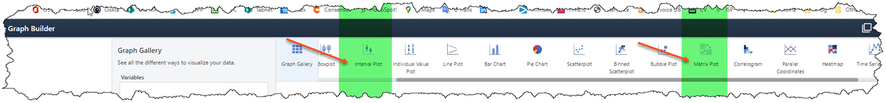 Interval and Matrix Plot in Graph Builder of Minitab 21.3