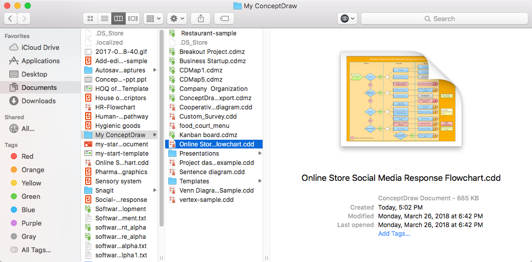 New File Preview in Finder in ConceptDraw DIAGRAM 12