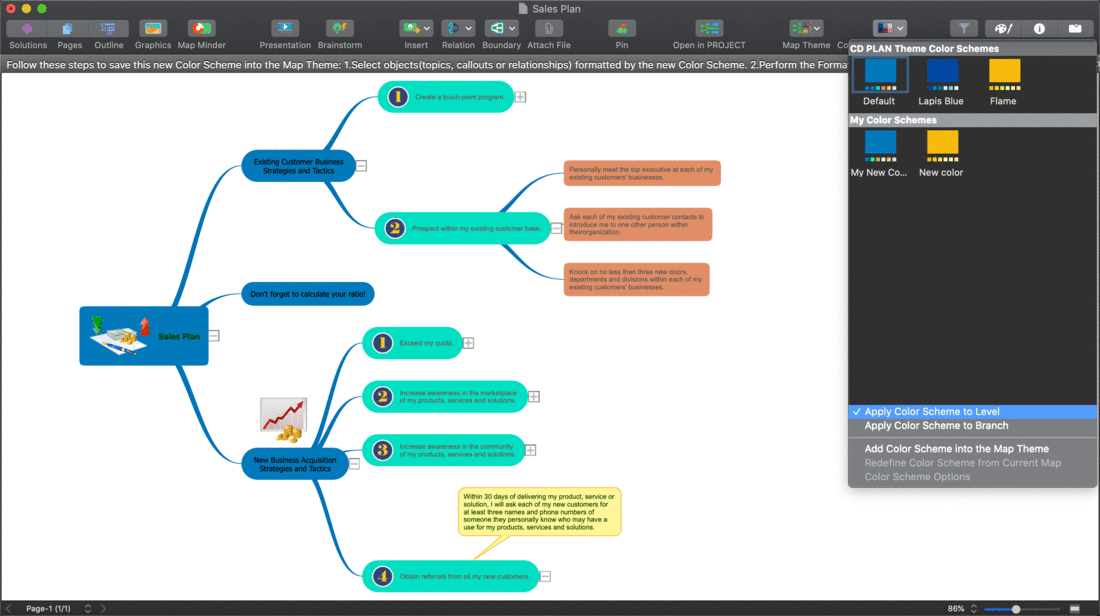 New Color Schemes feature in ConceptDraw MINDMAP 12
