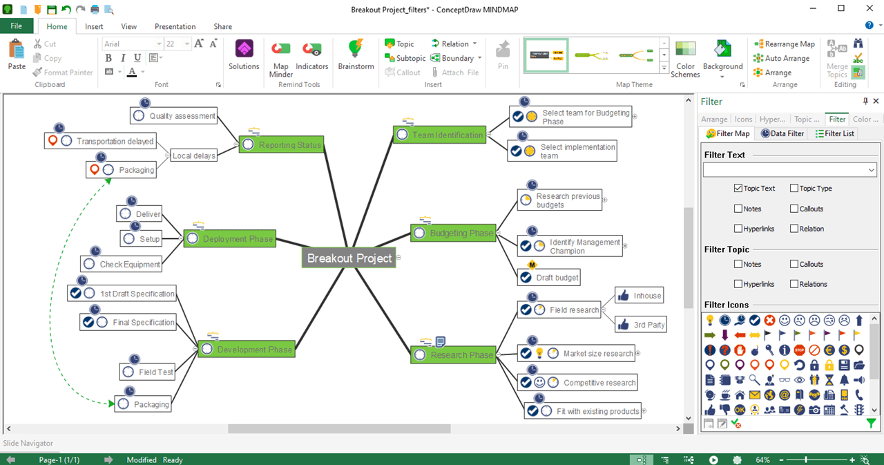 Additional Functionality for Working with Filters in ConceptDraw MINDMAP 13