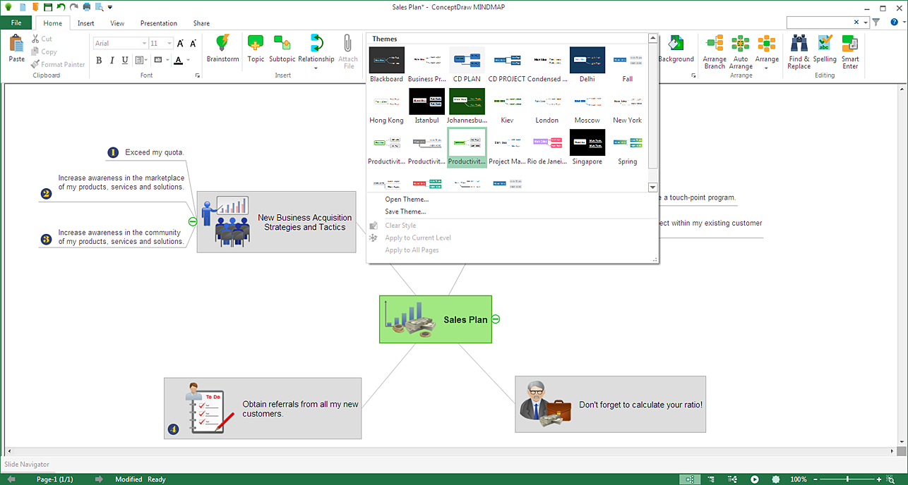 New embedded themes in ConceptDraw MINDMAP 9