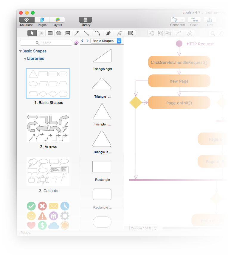 New Basic Shapes solution with new libraries and templates in ConceptDraw PRO 11