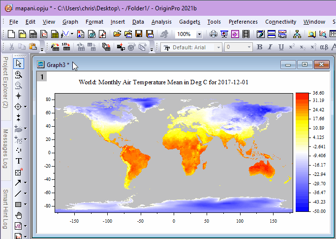 OriginPro 2021b: Insert map as outlines to a graph