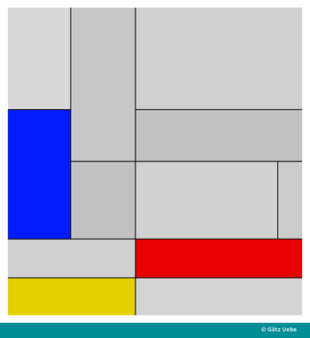 Folge 39: Eine Mondrian-Imitation, eine 'ungegenständliche Kunst'-Farb- und Form-Simulation, ein einzelnes Bild