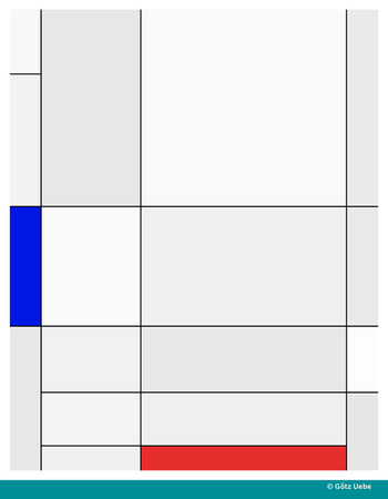 Folge 40: Eine Mondrian-Imitation, eine 'ungegenständliche Kunst'-Farb- und Form-Simulation, ein einzelnes Bild
