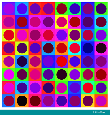 Folge 42: Eine Quadrat-Kreis-Simulation, eine 'ungegenständliche Kunst'-Farb-und Form-Simulation nach Victor Vasarely