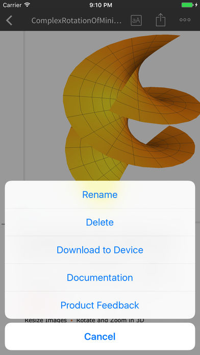 Wolfram Player App auf dem iPhone