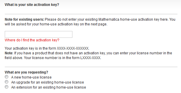 Anfrage für eine Mathematica Faculty-Home-Use-Lizenz - Schritt 1
