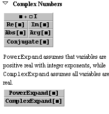 Mathematica: Komplexe Zahlen auf der BasicInput-Palette