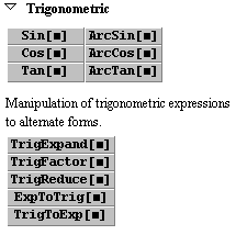 Mathematica: Trigonometrische Funktionsbefehle auf der BasicInput-Palette