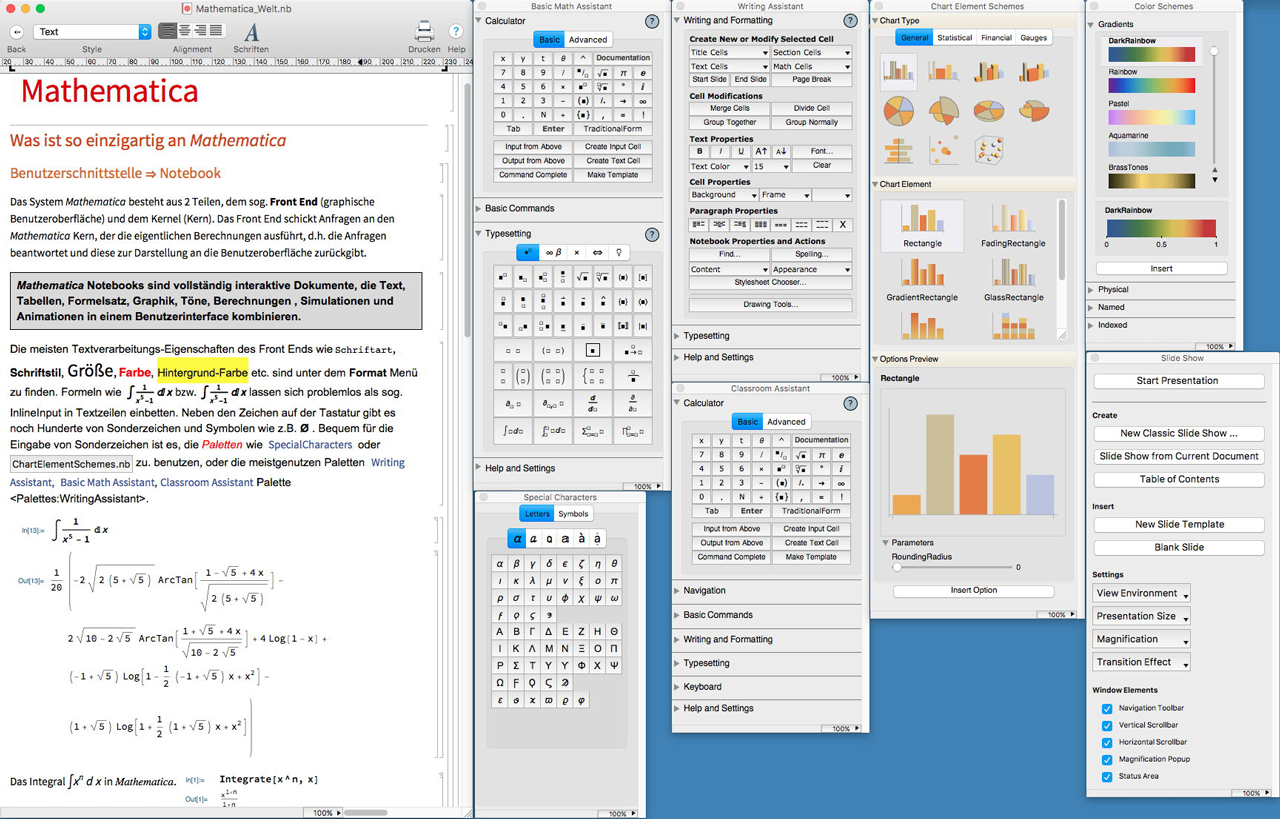 Mathematica: Formeleditor und Paletten