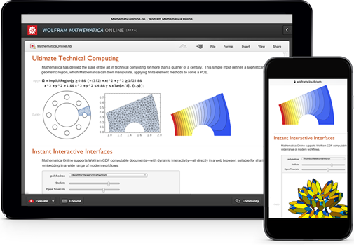 Mathematica Online auf mobilen Endgeräten im Browser
